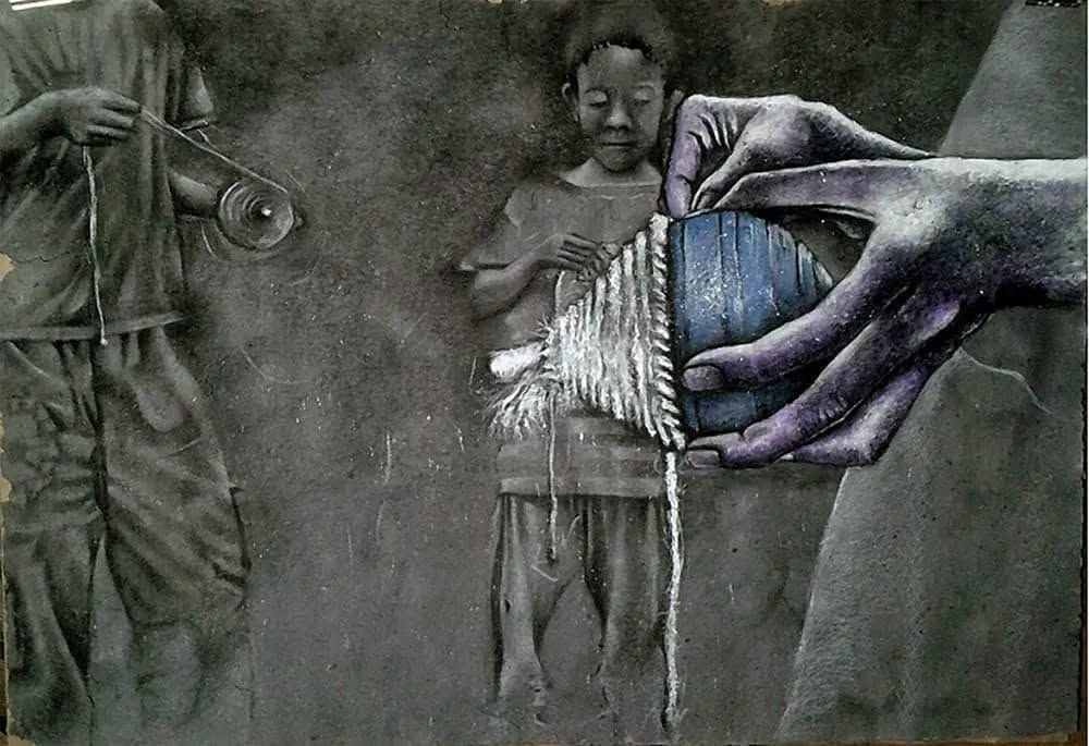 Indigenous game spinning by Mpho Mothuntsi